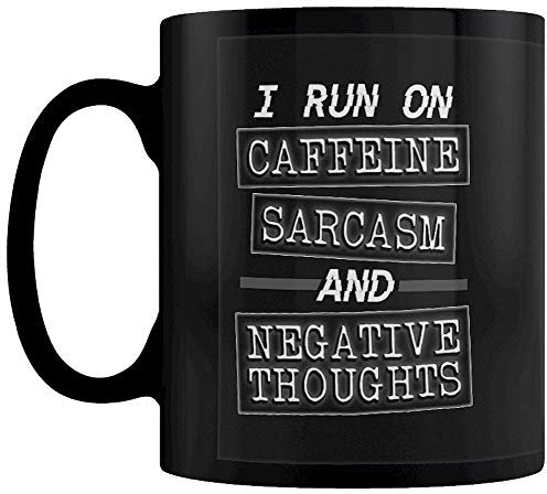 Grindstore - Sarcasm & Negative Thoughts Caffeine Tasse (Einheitsgröße) (Schwarz, Weiß)