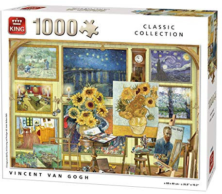 King 55865 Vincent Van Gogh Puzzle 1000 Teile, Mehrfarbig, 68x49 cm