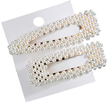 Faguo 2 pièces/Ensemble Mode Femmes Imitation Perle Pince à Cheveux Snap Barrette bâton épingle à Cheveux Accessoires de Cheveux Coiffure élégante