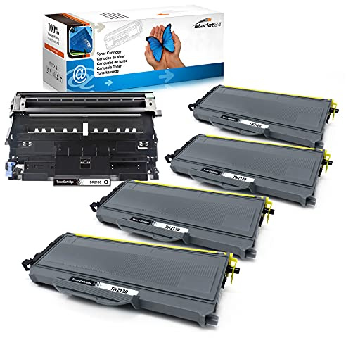 Starlet24 4X TN2120 Toner und 1x DR2100 Trommel ersetzt TN2120 DR2100 Brother DCP-7030 DCP-7040 DCP-7045N HL-2140 HL-2150N HL-2170W HL-2170N MFC-7320 MFC-7320W MFC-7340 MFC-7440N