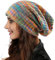 Ruphedy Damen Beanie Mütze Winter Long Oversized Slouchy Beany Strickmütze B08 (B309w-Blau/Confetti)
