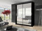 Milan Modern 100cm Width 200cm Height 62cm Depth Full Mirror sliding door wardrobe (Black)