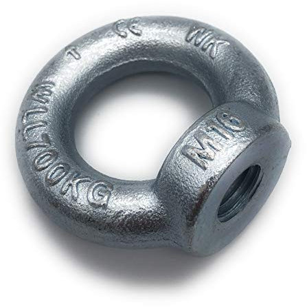 Ringmutter galvanisch Verzinkt C15 - M16-5 Stück - Traglast: 700kg [ Größe Wählbar M6 M8 M10 M12 M16] Kranöse Zurröse Ösenmutter Augenmutter ähnl. DIN 582 (M16)