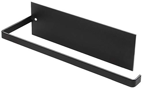 NATUCE Porte Essuie-Tout, Porte-Papier Cuisine Mural, Supports pour Papier Essuie Tout sans Perçage, Porte-Rouleau Cuisine en Métal, Dérouleur Sopalin Auto-Adhésif Cuisine, 25cm - Noir