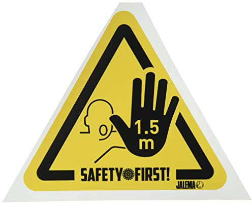 Warnschild, Sicherheitsaufkleber - Stop bei 1,5 m, Packung mit 4 Stück