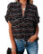 Ancapelion Women's Casual Black Printed Chiffon Blouse Tops Summer Short Sleeve Shirt for Ladies Large