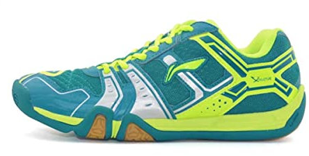 LI-NING Herren Saga leichte Badmintonschuhe, atmungsaktiv, professionelle Sportschuhe, AYTR041, Grün Aytr041-4h, 45 EU