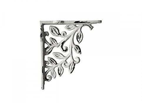 Chic Antique Regalbodenträger Regalträger Regalhalter Winkel Gusseisen Antik Weiß Verziert 64394-19
