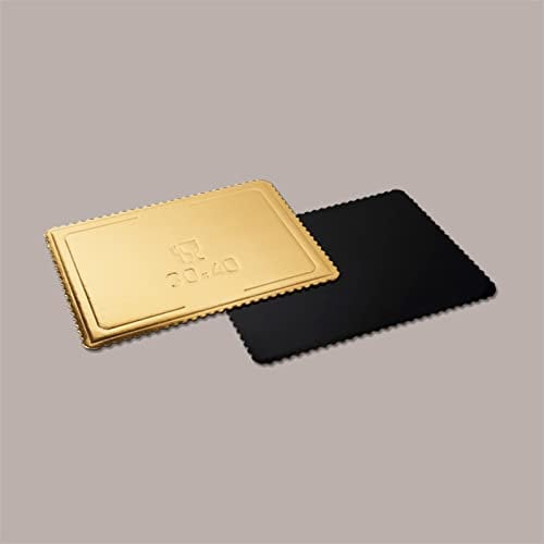 Lucgel, Sottotorta Vassoio Rettangolare Oro Nero, 40x60 cm, 5 pezzi
