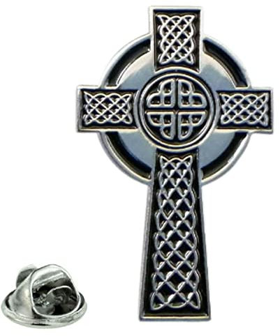 GBJUK Anstecknadel mit keltischem Kreuz, Schmetterlingsverschluss auf der Rückseite, Metall