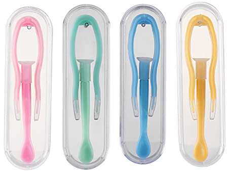 Pinces Lentilles Contact, Pince à épiler en Silicone, Pinces pour lentilles de Contact Souples et rigides pour lentilles de Contact avec boîte pour Voyage, 4 Couleurs, 8pc