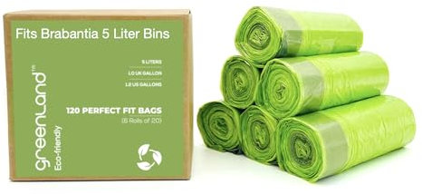 Greenland Sacs poubelle écologiques compatibles avec les poubelles Brabantia de 5 litres (120 sacs)