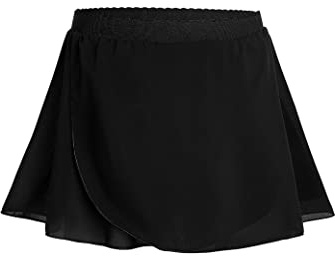 Nokecina Toddler Girls Ballet Skirts Size 3t 4t Black Dance Dresses Chiffon Wrap Elastic Waistband Dancewear for Dance Lovers