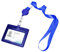 Vicloon Porta Badge Pelle PU, Porta Badge da Collo Retrattili, Tesserino con 1 Finestra ID e 1 Slot Per Carte ID, Portabadge Per Studenti d'Affari in Ufficio (Blu Scuro, Orizzontale)