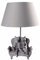 PALAZZO INT Tischlampe Katze Villa Romualdo – Vintage Tischleuchte im Antik Look | Zwei Kätzchen mit Buch als Lampenbasis | Stoffschirm | E27-Fassung | Höhe ca. 43 cm |