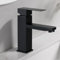 Mursche Robinet de salle de bain Robinet de lavabo - Robinet noir chaud et froid haute pression en acier inoxydable - Mitigeur d'eau froide - Mitigeur monocommande - Pour salle de bain