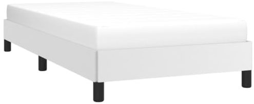 vidaXL Polsterbett Bett Kunstlederbett Einzelbett Bettgestell Bettrahmen Lattenrost Schlafzimmerbett Schlafzimmermöbel Weiß 90x190cm Kunstleder