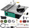 Mini Scie De Table, 180W Scie Circulaire Sur Table De Précision Portables Avec 4 Lames, Profondeur De Coupe De 40Mm, Scie À Bois Multifonctionnelle Pour Petit Ménage Bricolage En Bois,Set 3