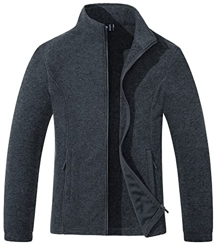 TACVASEN Damen Fleece Jacke Winter Atmungsaktiv Outdoor Jacket Langarm Sportjacke mit Stekragen und Tasche (M, Schwarz)