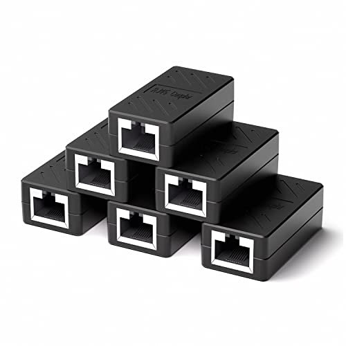 Y.D.F RJ45 Coupler Inline Coupler Cat 8 Cat 7 Cat 6 Cat 5e Cat 5 Ethernet Coupler Ethernet Extension Cable Ethernet Cable Extender for TV/Router/PC/Network Switch/Xbox/Playstation/Switch（ 6 Pack）