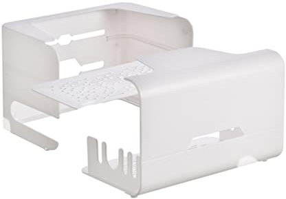 Cabilock Doppelschichtige Router-aufbewahrungsbox Mit Kabel-Organizer Für Zuhause Poröse Wärmeableitung Mehrloch-shunt-Design Große Quadratische Kapazität Kabel-shunt Schreibtischaufbewahru