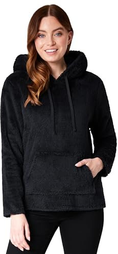 CityComfort Felpa Donna con Cappuccio - Felpa Pile Donna Ragazza S-XL Felpe Pelose Pesanti da Casa - Abbigliamento Donna Invernale (Nero, M)