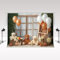 Kate Backdrop Fotografie 2.2x1.5m/7x5ft Holzfenster Fotoshooting Bunte Luftballons Backdrop Indoor Dekoration für Familienfotos Mikrofaser Hintergrund für Porträts