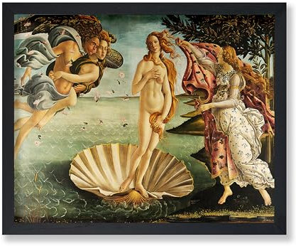 Poster Master Vintage-Illustrationsposter – Retro-Renaissance-Druck – 20,3 x 25,4 cm, ungerahmte Wandkunst – Geschenk für religiöse Freunde, Geburt der Venus, Mythologie, Aphrodite-Göttin –