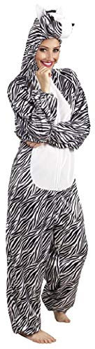 B88052-165 Damen Herren Zebra Overall-Kostüm bis max.165 cm Körpergröße