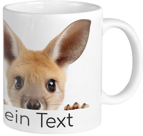 GRAZDesign Taza de canguro con nombre personalizada, regalo para niñas y niños, de cerámica, 330 ml