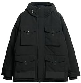 Superdry Herren Everest Tactical Parka Tiefschwarz M