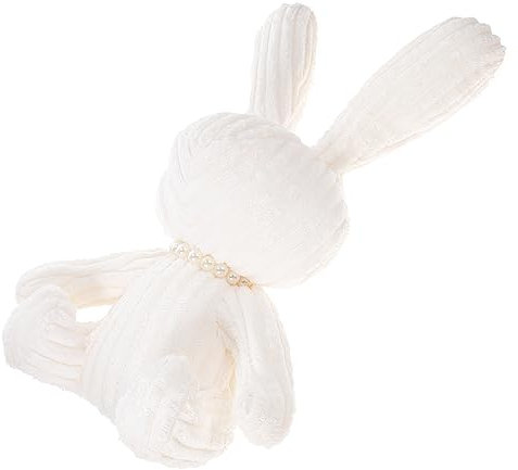 Vaguelly Autoschmuck Hase Plüschpuppe Plüsch-Maskottchen-Puppe Schlüsselanhänger Plüsch Mater-Spielzeug Aus Autos Chinesische Neujahrsmaskottchenpuppe Plüschhase Diamant Baby Perle Weiß