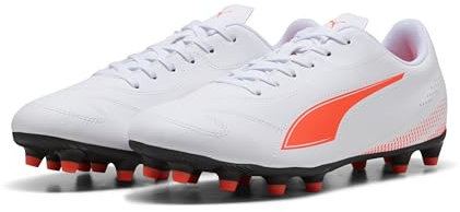 PUMA Men's Vitoria II Fg/AG Soccer Shoe, Puma White Glowing Red, 43 EU