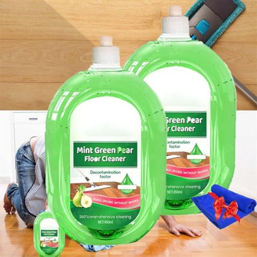 Floor Cleaner,New Multi-surface Floor Cleaner,Powerful Decontamination Floor Cleaner,Floor Polishing & Brightening Cleaner,Multi Purpose Floor Cleaning Liquid for Wooden, Laminate, Tile Floors (2 Pcs)