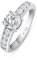 Amberta Verlobungsring Sterling Silber 925 Mit Zirkonia | Ewigkeitsring | Solitärring Für Frauen | Echt Silber Ringgröße 62.2