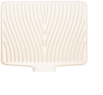 Tapis d'égouttoir à vaisselle en silicone efficace pour un usage domestique avec caractéristiques uniques d'évacuation de l'eau (beige)