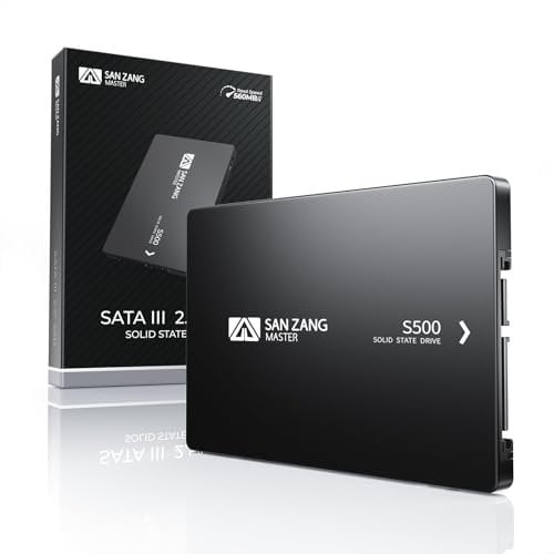 SAN ZANG MASTER 2.5 Inch SATA SSD 1TB Internal Hard Drive, SATA III 6Gb/s, 560MB/s Read, 500MB/s Write, 3D NAND, Compatible with Laptops and Desktops, S500