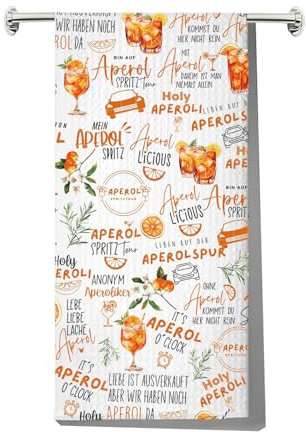 MYSOMY Aperol Spritz Serviette de cuisine Aperol Spritz Cadeau sur le thème Aperol Spritz Torchon italien Aperol Spritz Cadeaux Aperol Spritz Torchon (Aperol kt UK)