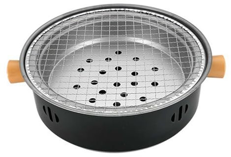 Barbecue portatile a carbonella, mini barbecue a carbone, griglia multifunzione a carbonella, griglia a carbone rotonda senza fumo, griglia a carbone, per casa, picnic, campeggio (nero)
