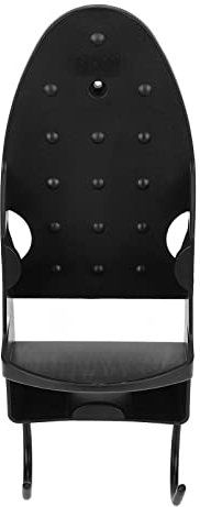 Tomvorks Electric Iron Holder Heat Resistant 2 in 1 Wall Mounted Iron Board Rack with Hook for Home Bathroom (Black)