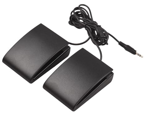 Joyance Pedal 3,5-mm-Schnittstelle, kompaktes Sustain-Pedal, Dual-Pedal mit rutschfester Unterseite, leises Design für tragbares Klapppiano, elektronische Tastatur und Trommel