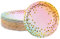 BOKFJBP 50 platos de papel gradiente y dorado, 18 cm, lámina dorada, platos de fiesta, platos de papel con lunares dorados para graduación, aniversario, inauguración de la casa, cumpleaños infantil