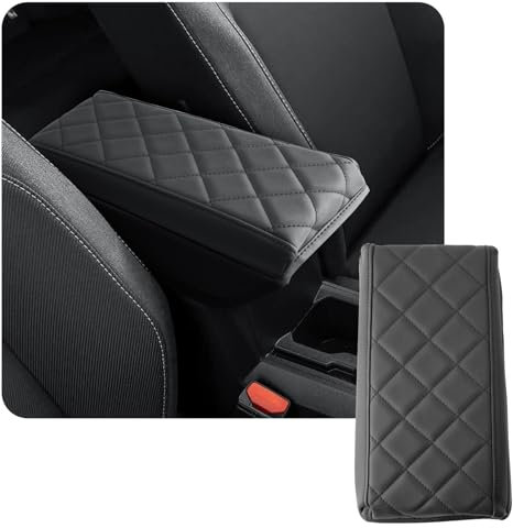CDEFG Compatible with Dacia Duster 3 III 2024 2025 Central Armrest Armrest Lid Cover Scratch Protection Centre Console Faux Leather Armrest Box Cover Car Duster 3 2025 Accessories (Thickened Sponge)