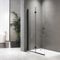 Walk in Dusche Duschwand 100x195 cm Falttür Dusche Duschtrennwand 6mm ESG-Sicherheitsglas Nano Beschichtung,Schwarz