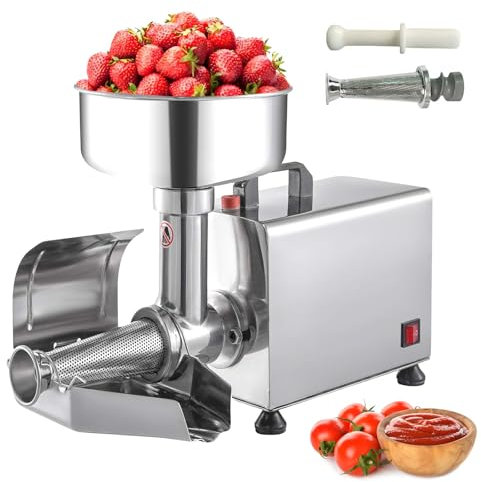 Commercial Electric Tomato Strainer Machine, Stainless Steel Food Milling Press for Jams, Sauces, and Canning, 110V