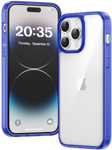 Voyahülle Clear Case for iPhone 14 Pro Max, Ultra Thin, Shockproof TPU Cover, Anti-Yellowing, Crystal Clear, Phone Case for Apple iPhone 14 Pro Max - Dark Blue