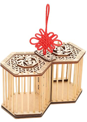 Gadpiparty Kleiner Bambus Heuschreckenkäfig aus Natürlichem Material Tragbarer Kleiner Terrarien Käfig für Kinder zur Beobachtung und Zucht von Grillen