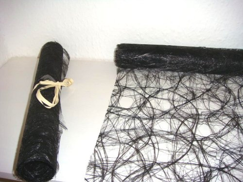 HKT Home Deco Sizoweb, schwarz, Tischband, Tischläufer, Tischdecke, Vlies, Deko, 150cm lang, 30cm breit