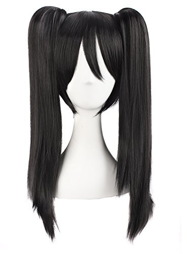 MapofBeauty 20/50cm Mittel Gerade Damen Zopf Perücke (Schwarz)