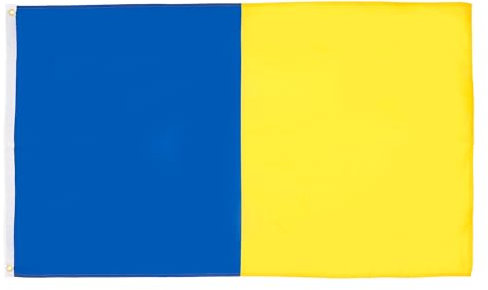 AZ FLAG - Bandera Azul Y Amarillo - 150x90 cm - Bandera Dos Colores 100% Poliéster Con Ojales de Metal integrados - 110g - Colores Vivos Y Resistente A La Decoloración